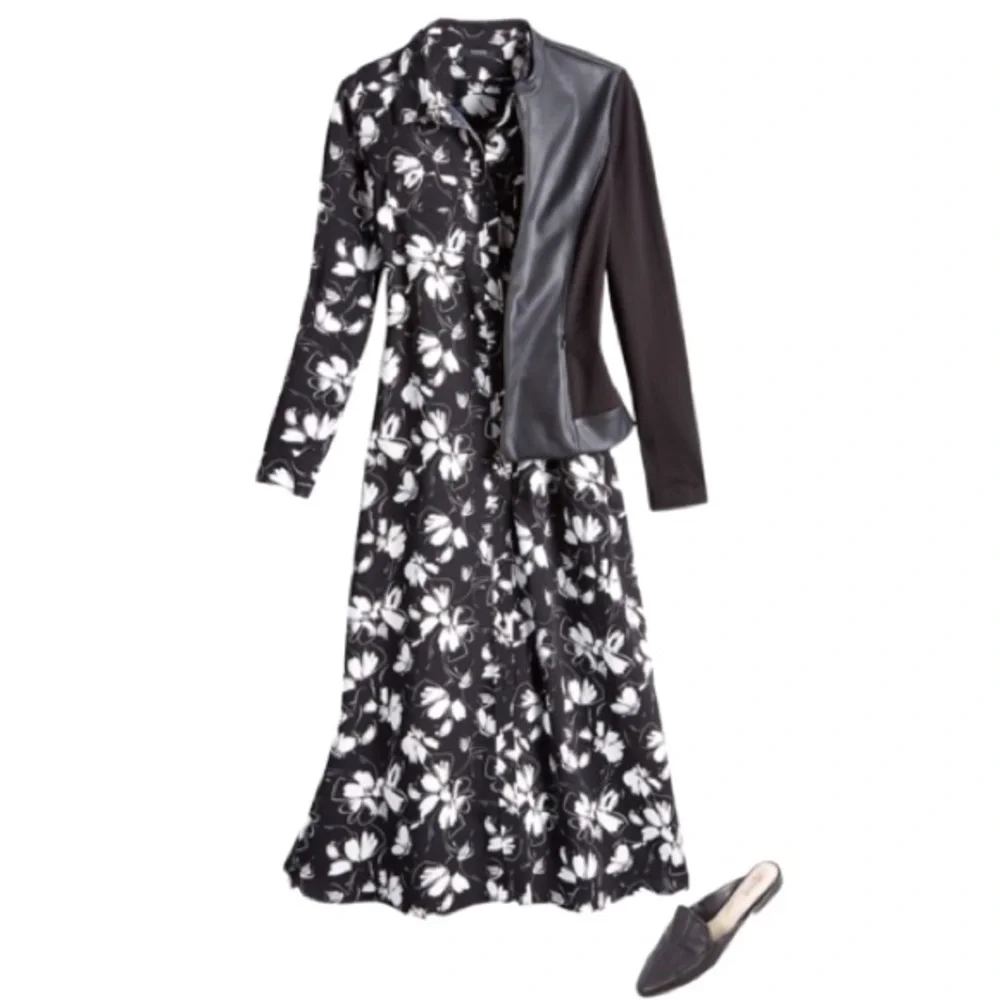 Alfani Button Up Floral Print Shirtdress Women’s Midi Dress - S/M - Picture 4 of 17